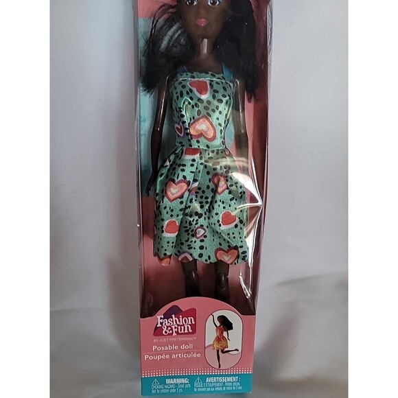 New FASHION DOLL Fashion Fun Posable BLACK DOLL By Just Doll 9" - Picture 3 of 7
